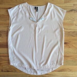 MANGO Tan Blouse Sequin Detail 6